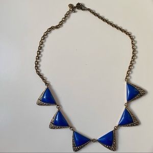 Lapis blue triangular statement J. Crew necklace